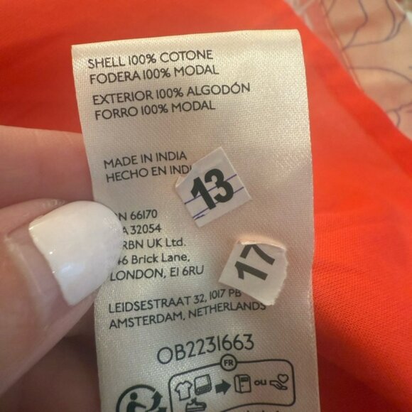 ANTHROPOLOGIE MAEVE Sleeveless Square-Neck Drop-Waist Midi Dress Red Floral S - Picture 8 of 9